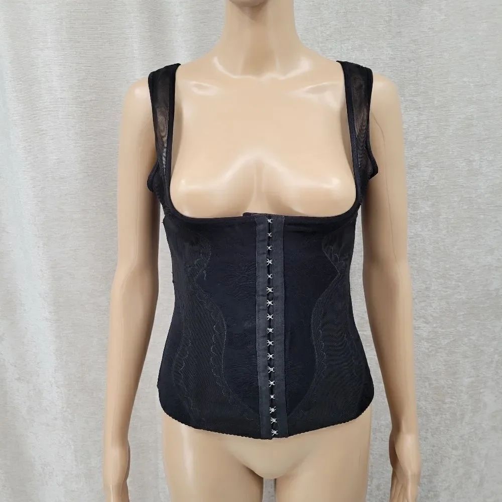 Black Underbust front closure shapewear Women's Size XL